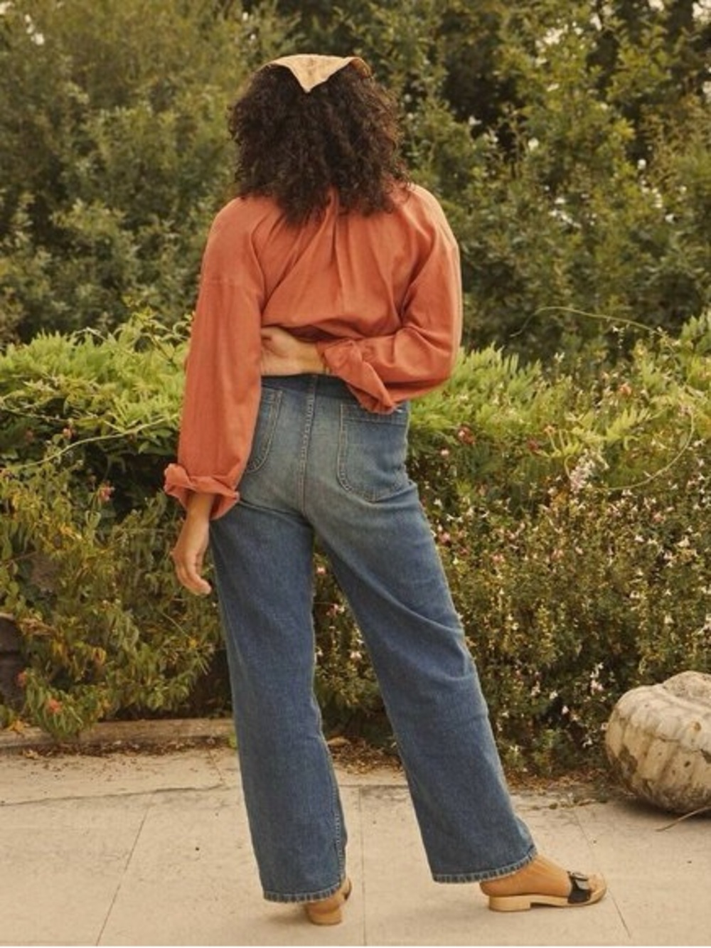 Doen Jane Blouse in Tierra Size‎ Large Rust Orange Pink - Picture 9 of 14